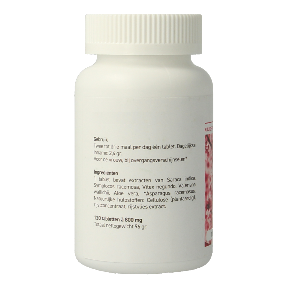 Ayu Care Femalis herbal tablets in a clear bottle, dietary supplement for women's health, with label showing product details.