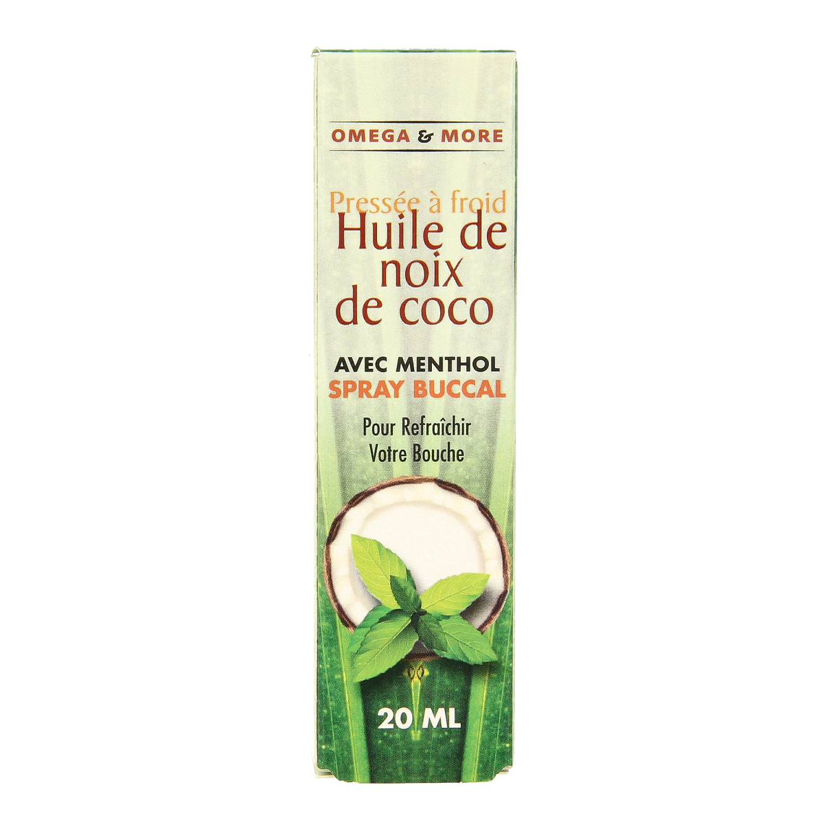 Omega & More Mondspray 20ml for oral hygiene and brushing control, displayed in a clear spray bottle.