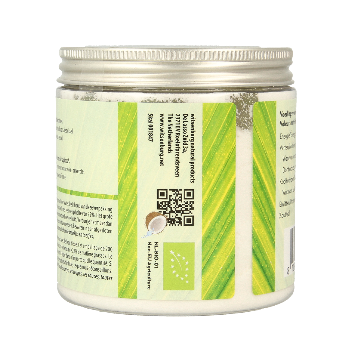 Vegan organic coconut milk powder by Omega & More, raw superfood in 200g package, creamy coconut powder for healthy recipes