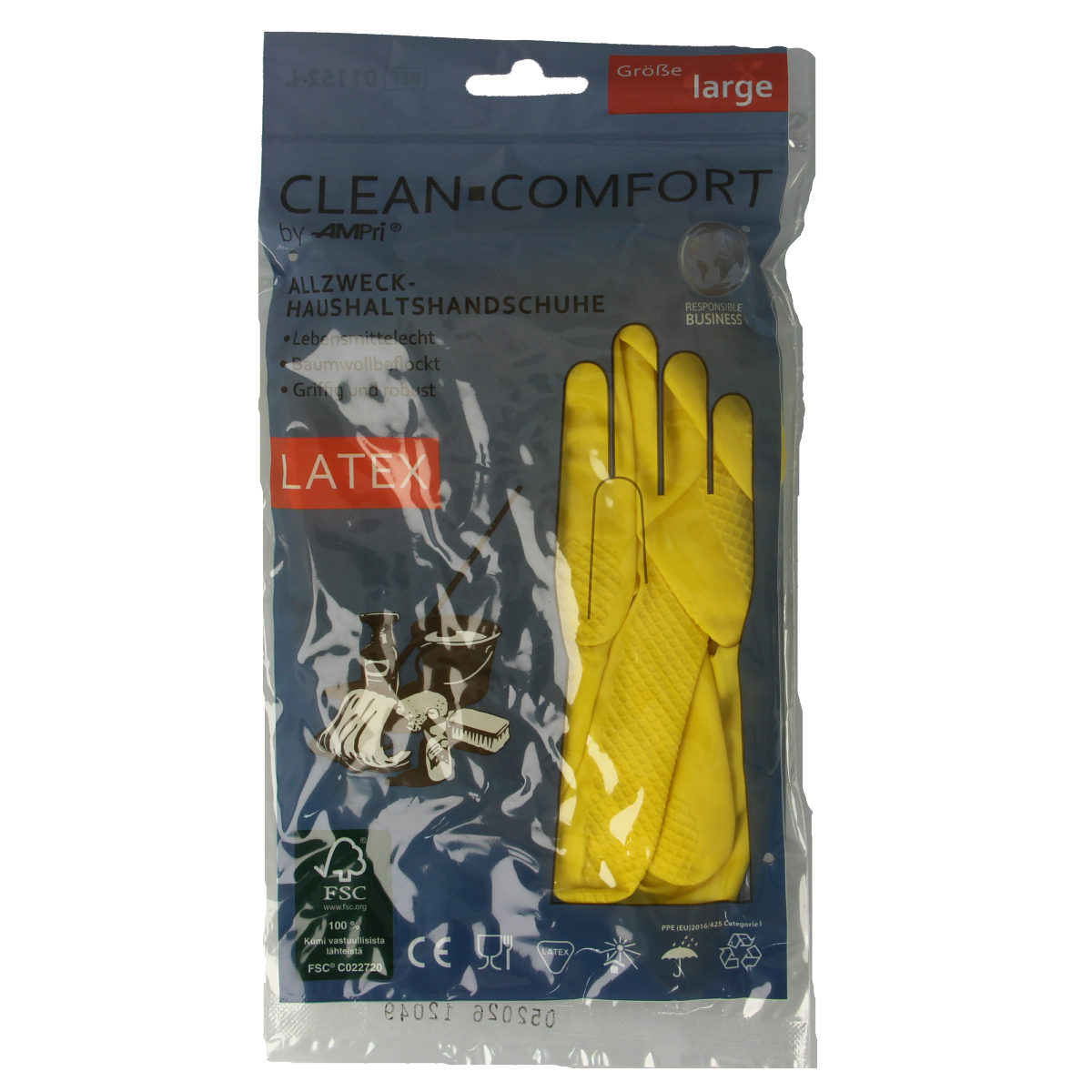 CLEAN-COMFORT Huishoudhandschoen geel maat L 1.00 Paar