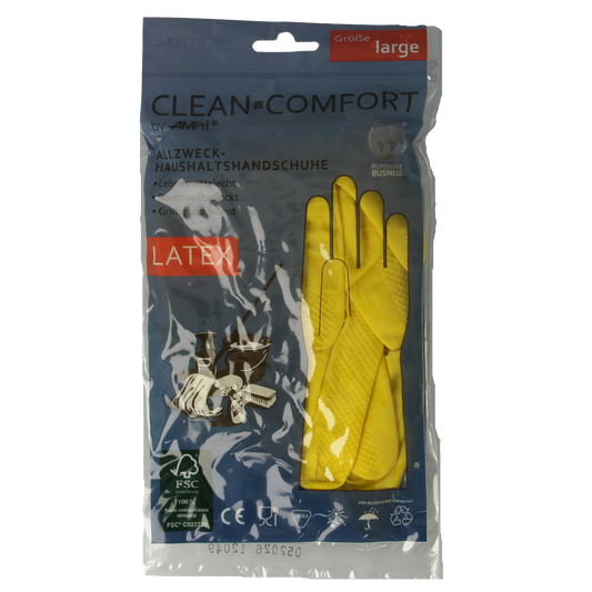 CLEAN-COMFORT Huishoudhandschoen geel maat L 1.00 Paar