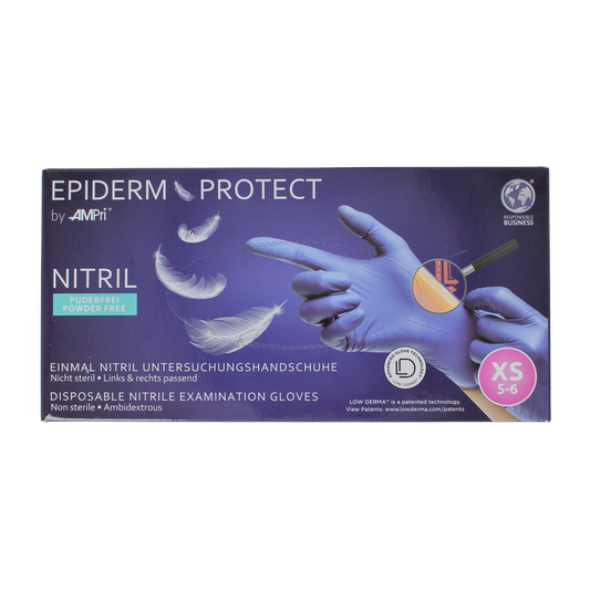 Epiderm Protect Nitriel onderzoekhandschoen poedervrij XS blauw 100.00 Stuks