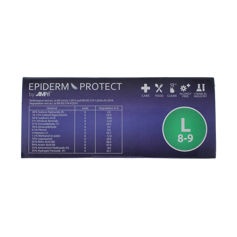 Blue Epiderm Protect Nitriel powder-free medical gloves in size L, 100 disposable protective gloves for healthcare use