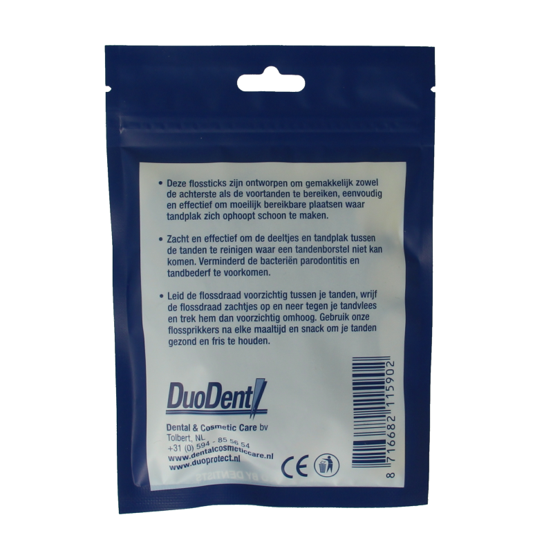 Duodent Basic flossers and toothpick set with 60 pieces, dental interdental cleaners and oral hygiene tools.