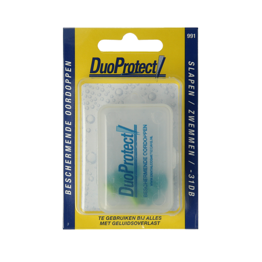 Duoprotect gehoorbescherming oordoppen beschermend, pair of earplugs, soft silicone for noise reduction and ear safety.