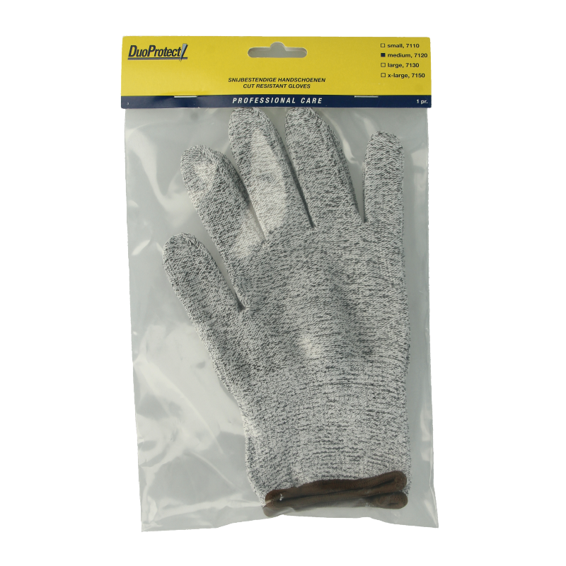 Duoprotect snijbestendige handschoen maat M, medische beschermende handschoen, geschikt voor snij- en steekveiligheid, paar.