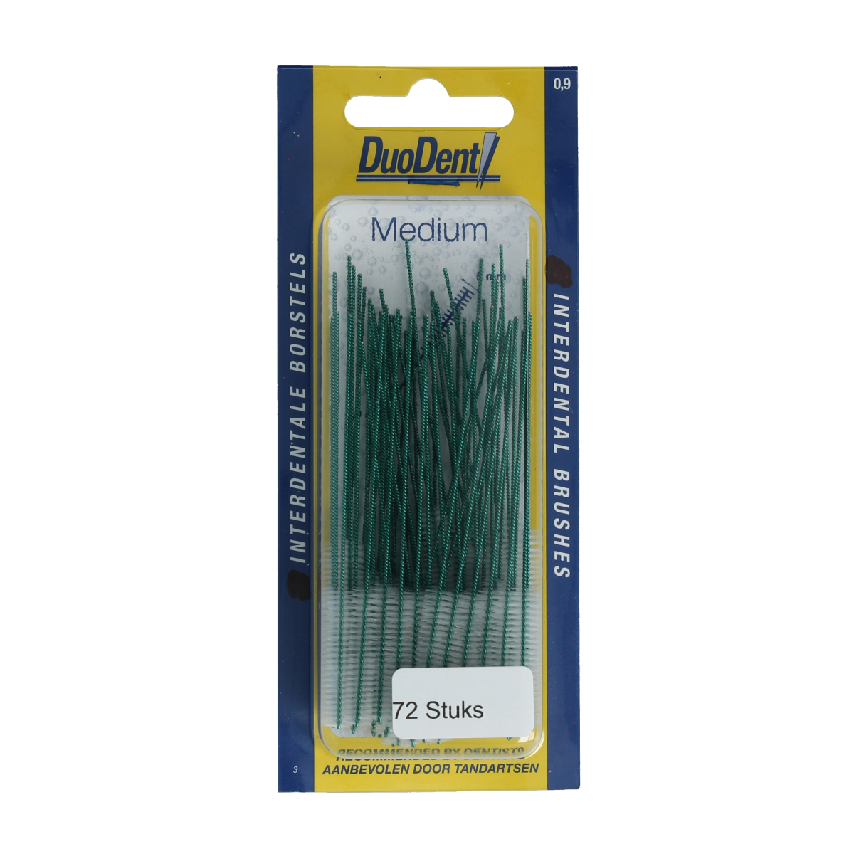 Duodent interdental brush medium 0.9mm, pack of 72, Tandenstokers en Ragers for effective interdental cleaning.