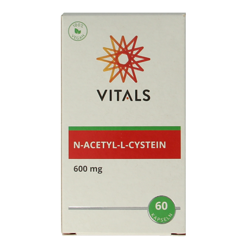 Vitamins and supplements Vitals N-Acetyl-L-Cysteine 600 mg vegetarian capsules, dietary amino acids supplement, bottle with capsules
