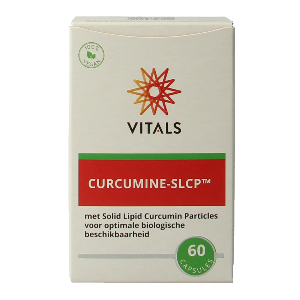 Vitals Curcumine SLCP capsules, herbal supplement in a bottle, featuring 60 capsules for joint and antioxidant support.