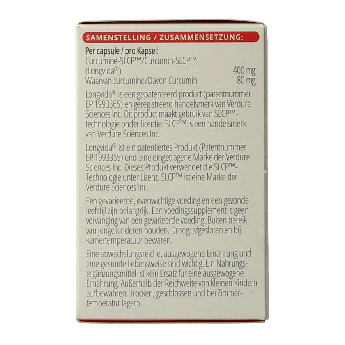 Vitamins and herbal supplement capsules, Vitals Curcumine SLCP, 60 capsules, herbal remedy from Vitals brand.