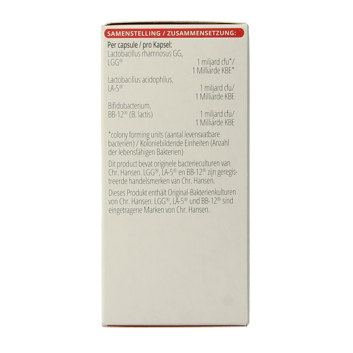Vitals Microbiol Trio Basis probiotic capsules with micro-organisms, shown in a bottle with capsules inside.