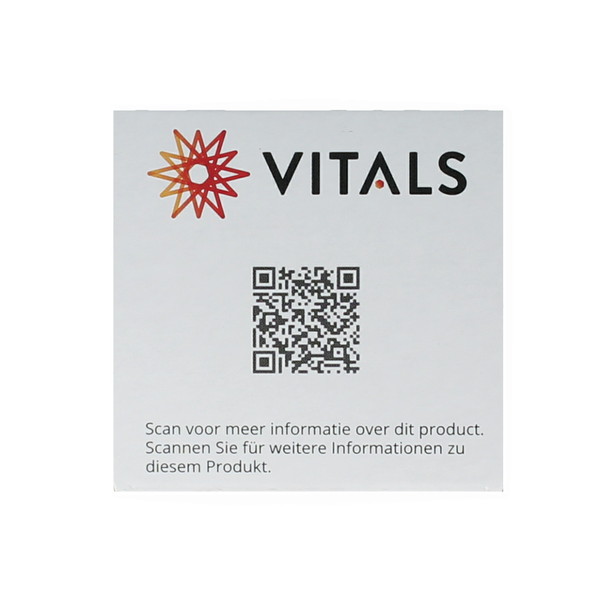 Vitalis Vitamine E-8 capsules, orange bottle with label, showing 60 capsules in a clear container, natural supplement packaging.