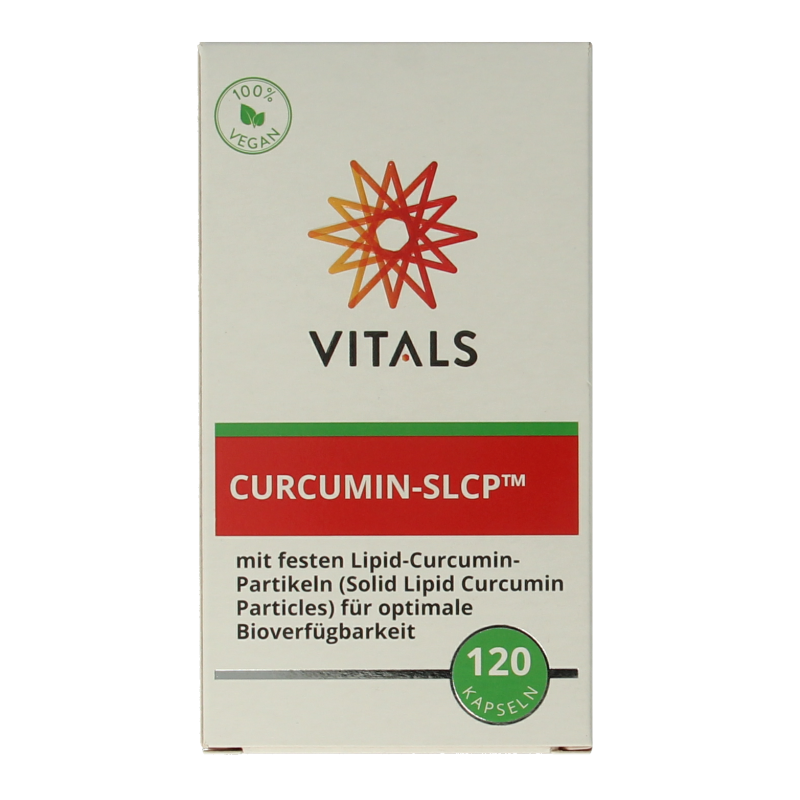 Vitamins and herbs supplement Vitals Curcumine SLCP 120 capsules, featuring turmeric-based herbal supplement.