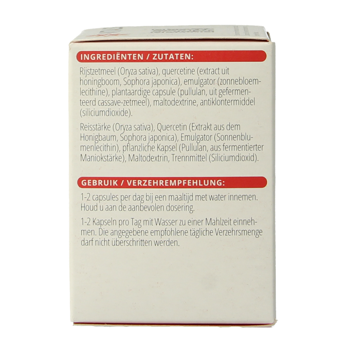 Bottle of Vitals Quercetine-PS capsules, a herbal supplement by Vitals, with 60 capsules in a clear container.