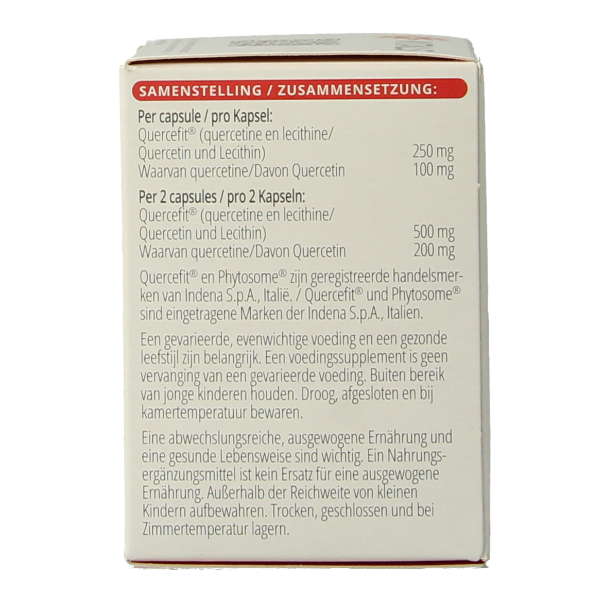 Vitamins and herbal supplement Vitals Quercetine-PS capsules in a bottle, designed for immune support and antioxidant benefits.