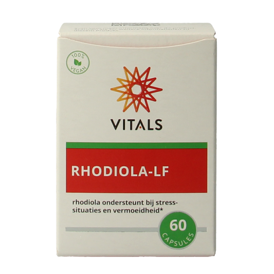 Vitals Rhodiola LF capsules, dietary supplement for animals, natural herbal product in a bottle of 60 capsules.