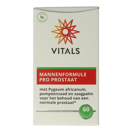 Vitals Mannenformule Pro prostaat capsules, herbal supplement for prostate health, 60 capsules, natural herbal remedy.