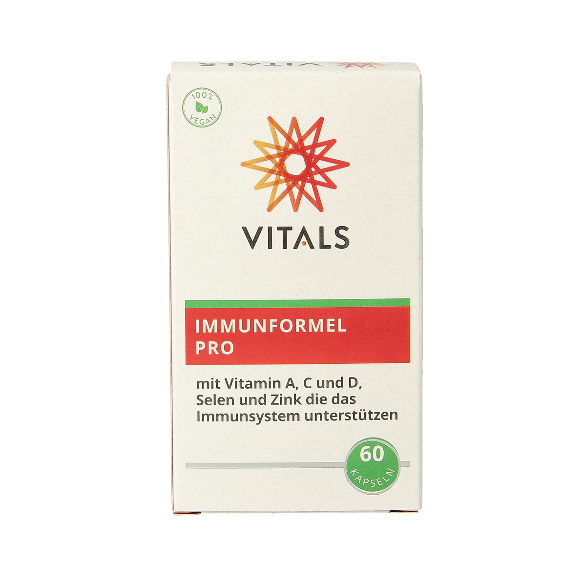 Vital Vitals Immuunformule Pro multivitamin capsules, 60-count, dietary supplement for immune support.
