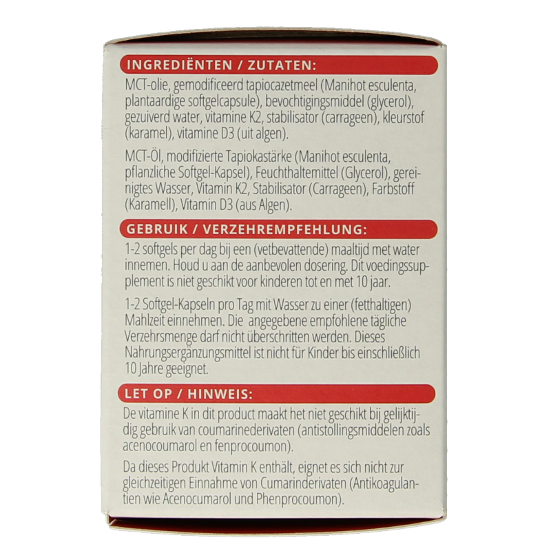 Vitals Vitamin K2 + D3 softgels in a bottle, dietary supplement for bone and immune health, from the Vitals brand.