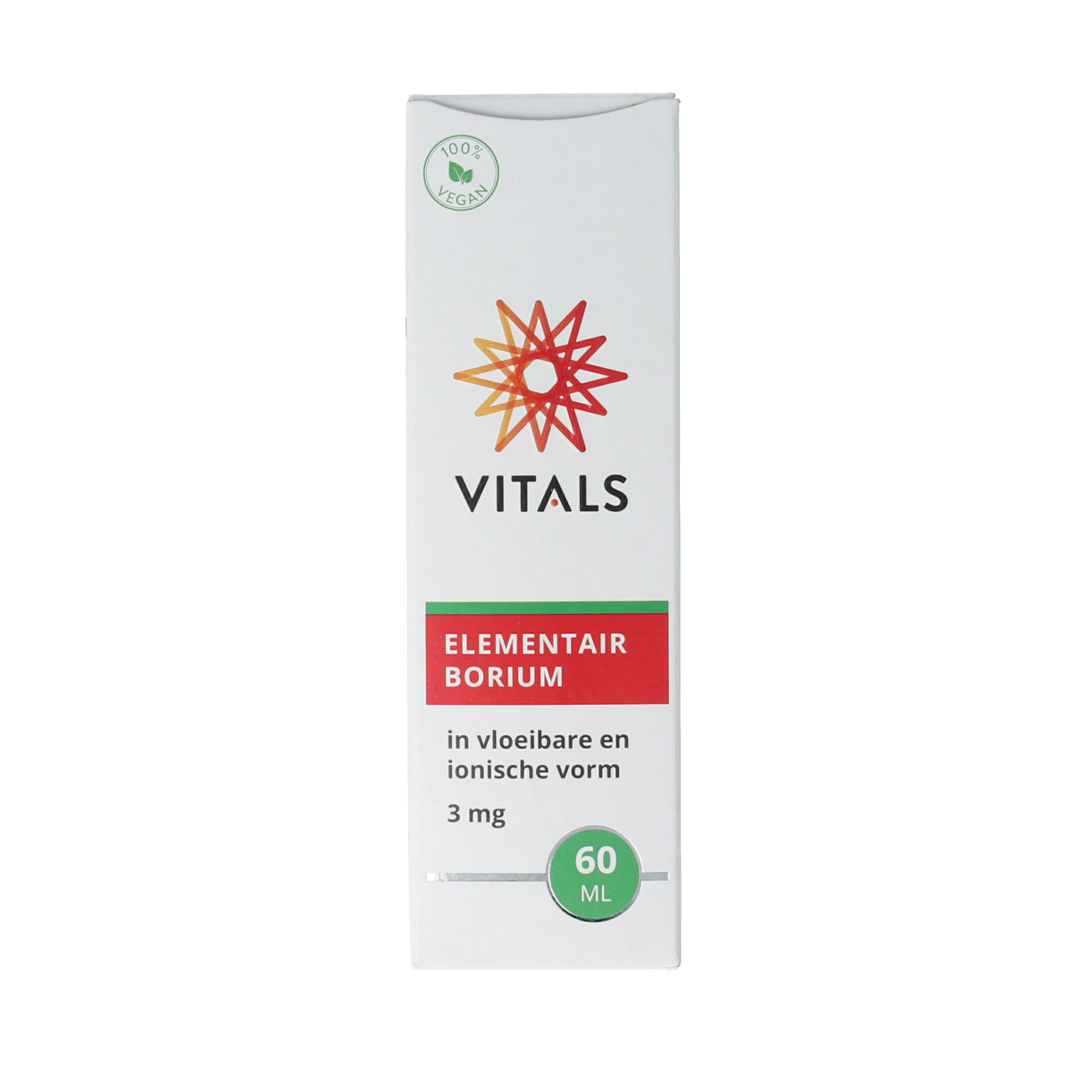 Vitals Elementair Borium mineral supplement in 60ml bottle, natural mineral complex for health support.