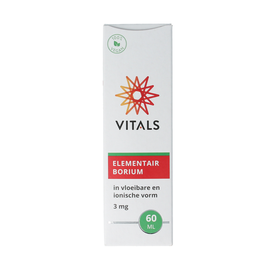 Vitals Elementair Borium mineral supplement in 60ml bottle, natural mineral complex for health support.