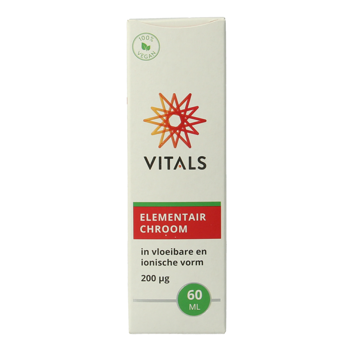 Vitals Elementair chroom mineralen supplement in 60ml bottle, natural mineral support by Vitals.