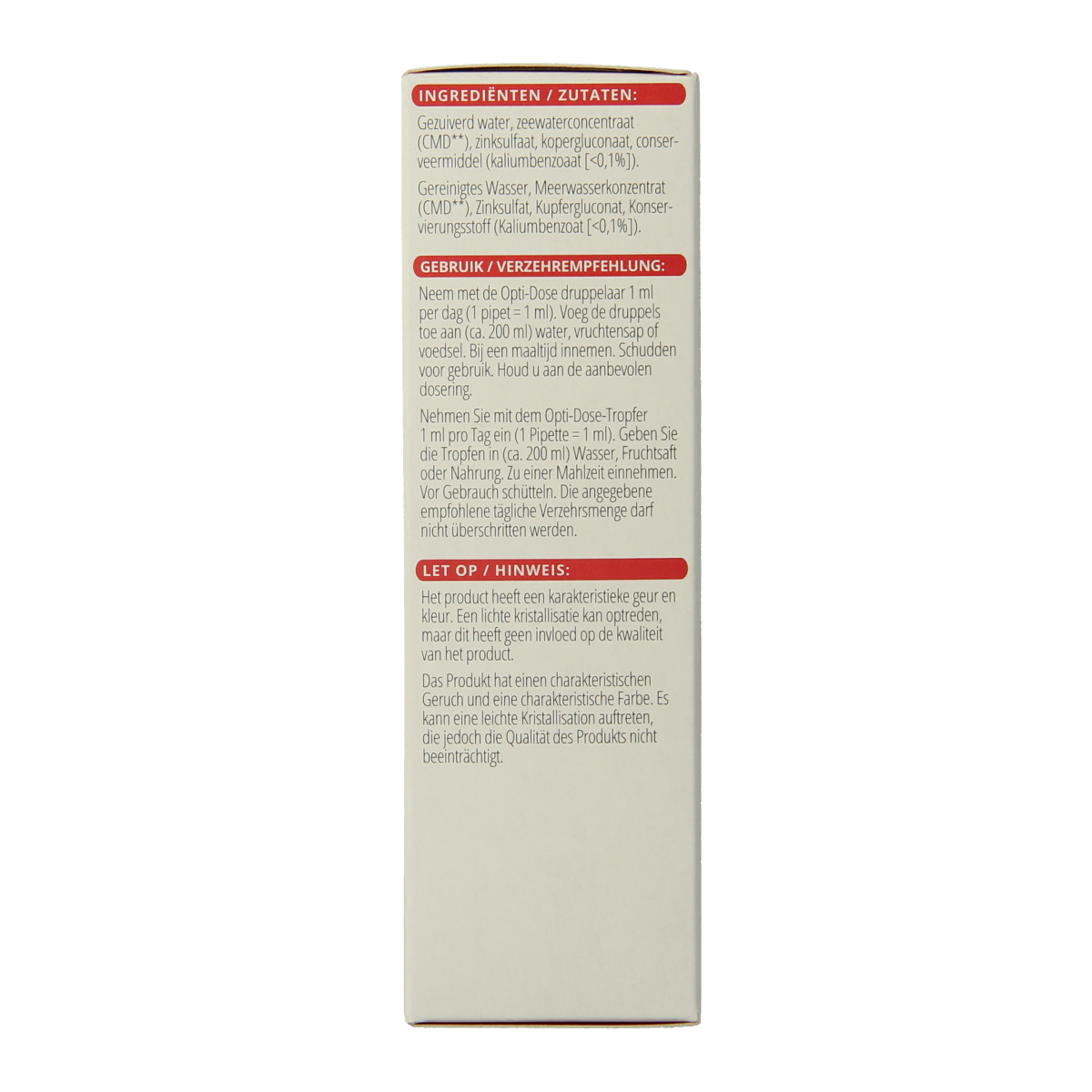 Vitals Elementair mineralen multi with zink and koper in a 60ml bottle, featuring natural mineral supplement ingredients.