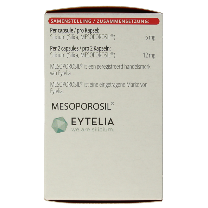 Vital Silicium MP 100 capsules from Vitals, mineral supplement with softgel capsules for skin and hair health.
