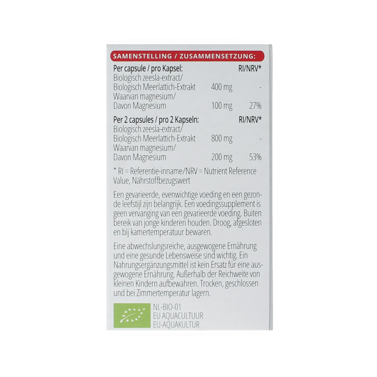 Vitals Magnesium 100mg bio capsules, mineral supplement in a bottle with 60 capsules, natural dietary mineral product