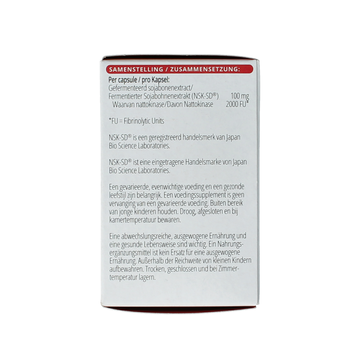 Vitals Nattokinase NSK capsules, herbal supplement in a clear bottle, with label showing product details and dosage instructions.