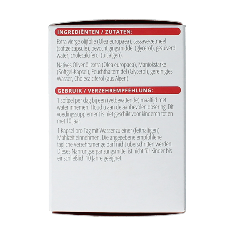 Vitals Vegan Vitamin D3 1000IU softgels in a white bottle, showing the product label and softgel capsules inside.