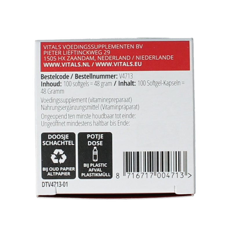 Vitals Vitamin D3 1000IU vegan softgels, showing 100 softgels container with label, supplement for bone health and immune support