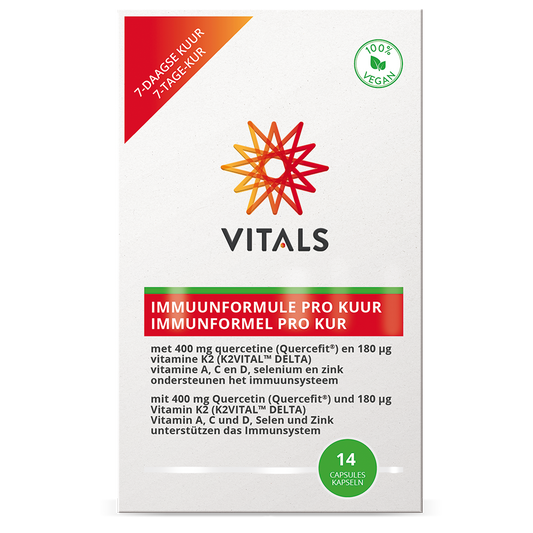 Vitals Immuunformule pro capsules, dietary supplement with herbal ingredients for immune support, 14-capsule pack.
