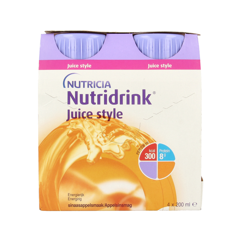 Nutridrink Juice Style Sinaas medisch dieetvoeding in 800ml bottle, orange flavor, nutritional supplement for medical use
