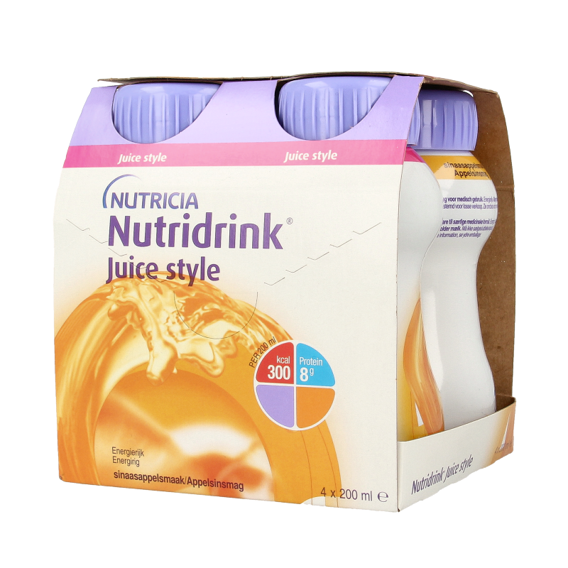 Nutridrink Juice Style Sinaas medical dietary nutrition bottle, 800ml, orange flavor, for medical nutritional support