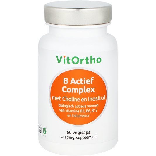 Vegetarische VitOrtho B Actief complex capsules with choline and inositol, dietary vitamin B supplement in 60 capsules