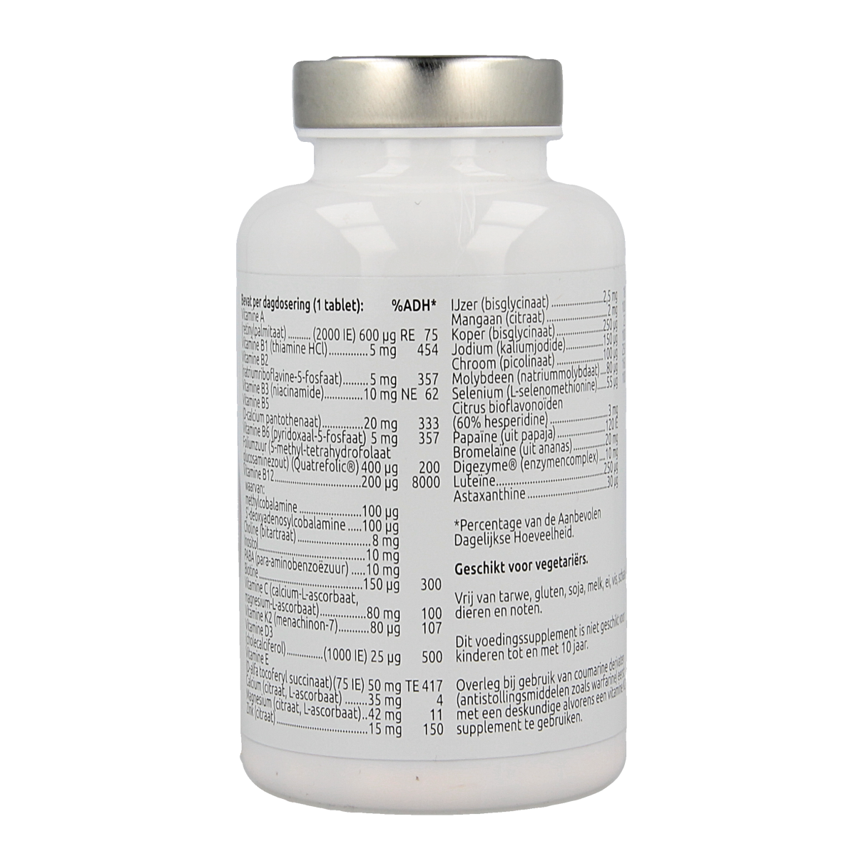 VitOrtho Meer in 1 multivitamin tablets for ages 50+, showing a bottle of 60 tablets with colorful label.