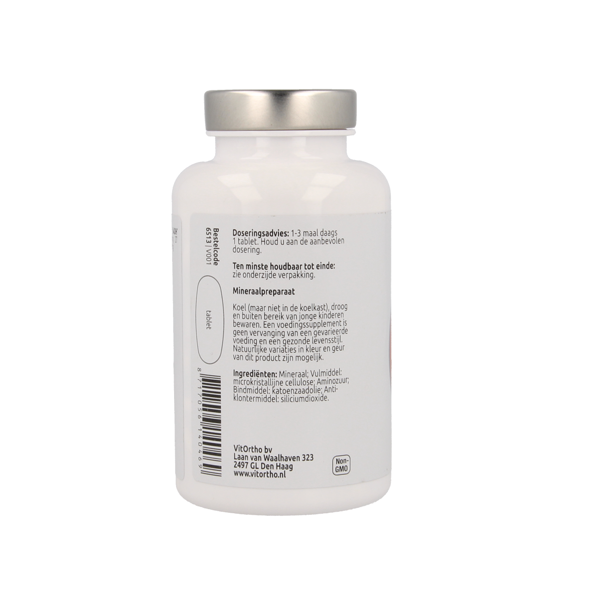 VitOrtho Magnesium bisglycinaat 100 mg with taurine 200 mg mineral supplement tablets, showing the product packaging.