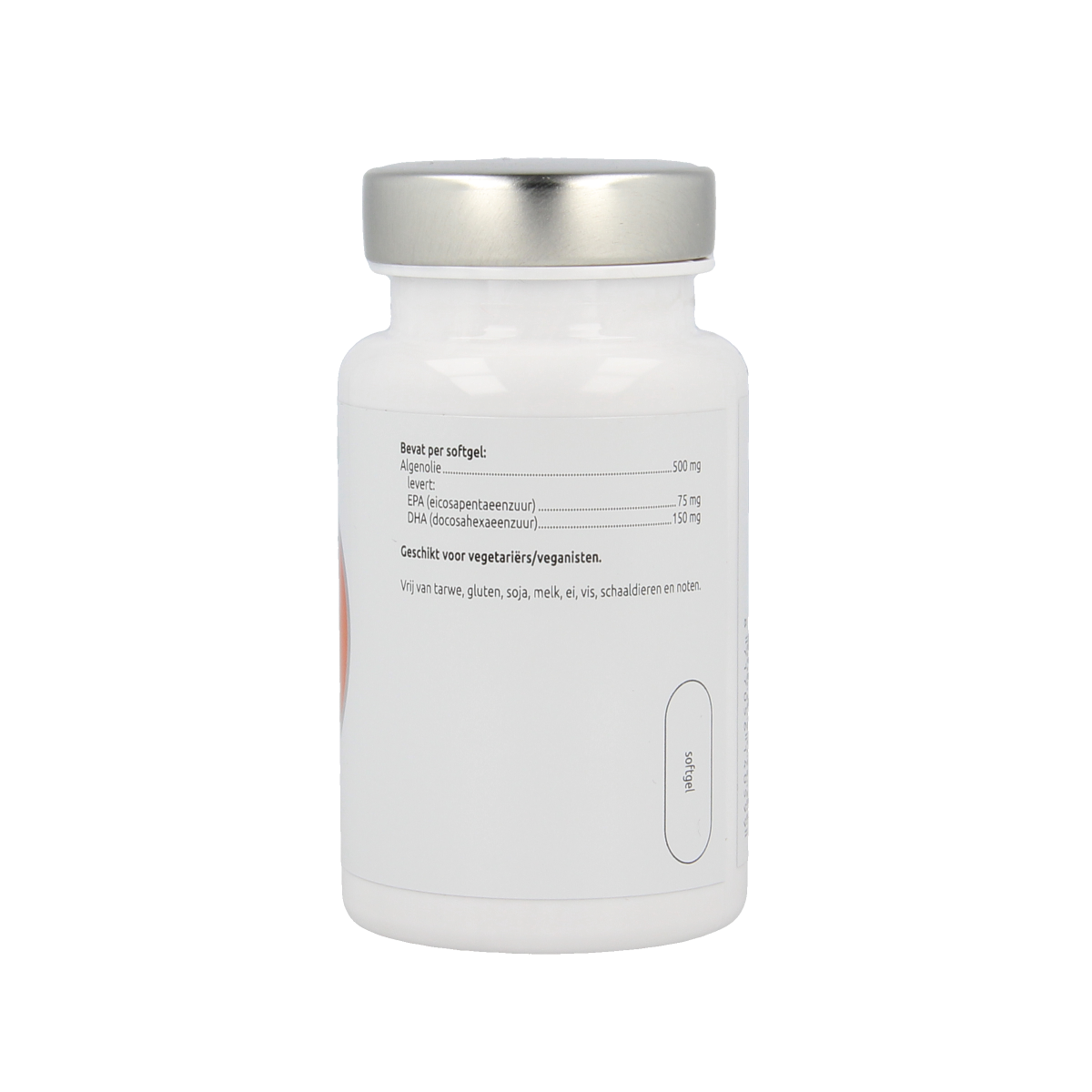 Vegan Omega-3 capsules from VitOrtho with EPA 75mg and DHA 150mg, vegetarian dietary supplement in a blister pack.