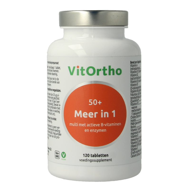 VitOrtho Meer in 1 multivitamin box with 120 tablets, dietary supplement for adults, showing the product packaging.