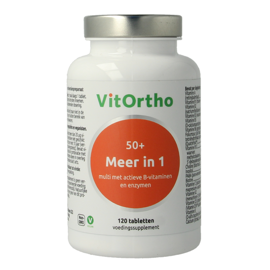 VitOrtho Meer in 1 multivitamin box with 120 tablets, dietary supplement for adults, showing the product packaging.