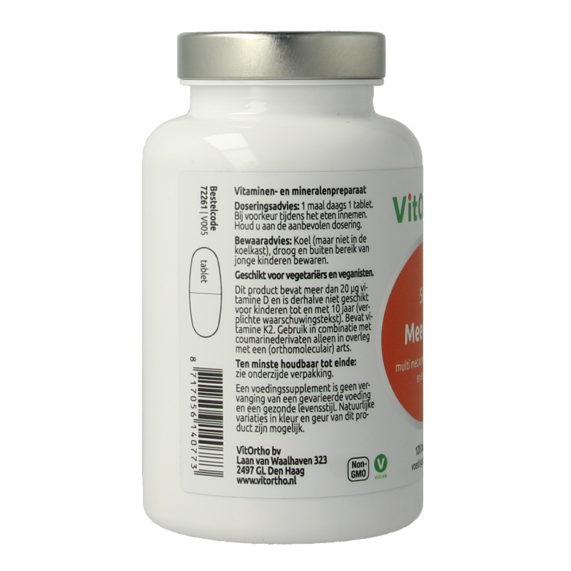 VitOrtho Meer in 1 multivitamin box with 120 tablets for adults aged 50+ showing the product packaging.