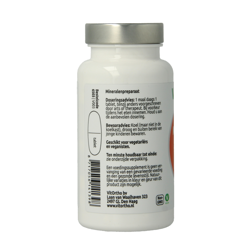 VitOrtho Magnesium 4 in 1 mineral supplement, 60 tablets, showing the bottle and tablets in the image.