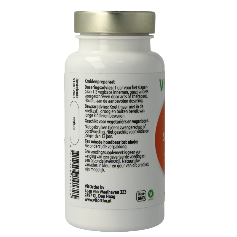 VitOrtho Saffraan slaap kruidenpreparaten in een pot met 60 vegetarische capsules, natuurlijke supplementen voor rust en slaap