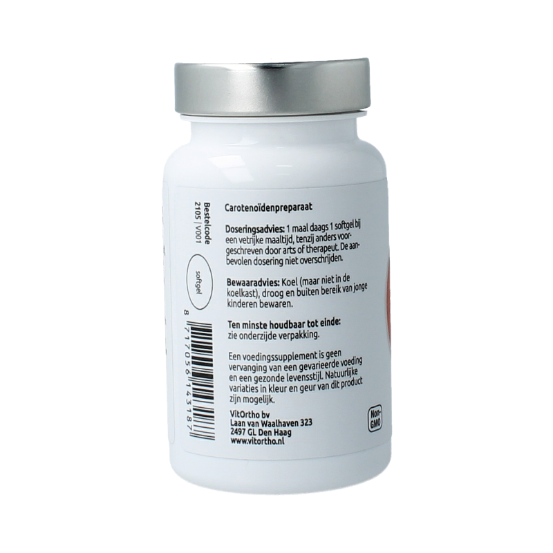 VitOrtho lutein and zeaxanthin softgels in a bottle, dietary supplement for eye health, herbal preparat from VitOrtho.