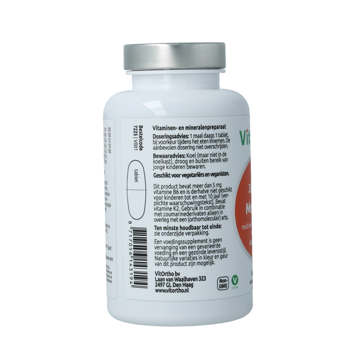 VitOrtho Meer in 1 zwanger multi-vitamine tabletten for pregnancy health, showing a bottle of 60 tablets.
