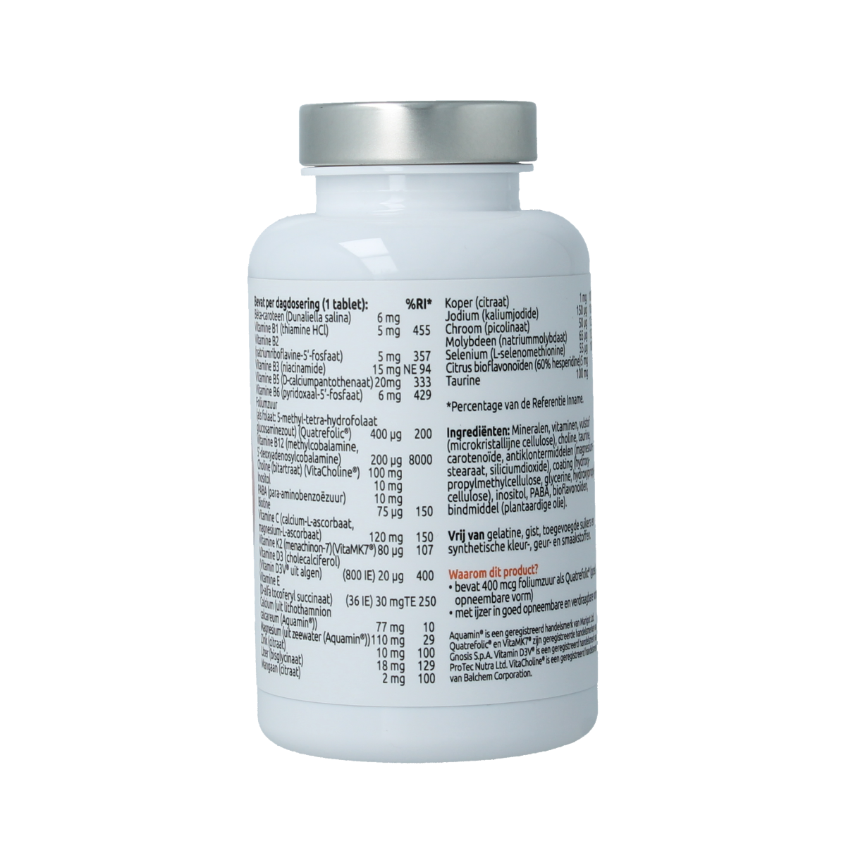 VitOrtho Meer in 1 zwanger multivitamine tabletten in een doos, supplement voor zwangere vrouwen, 60 tabletten