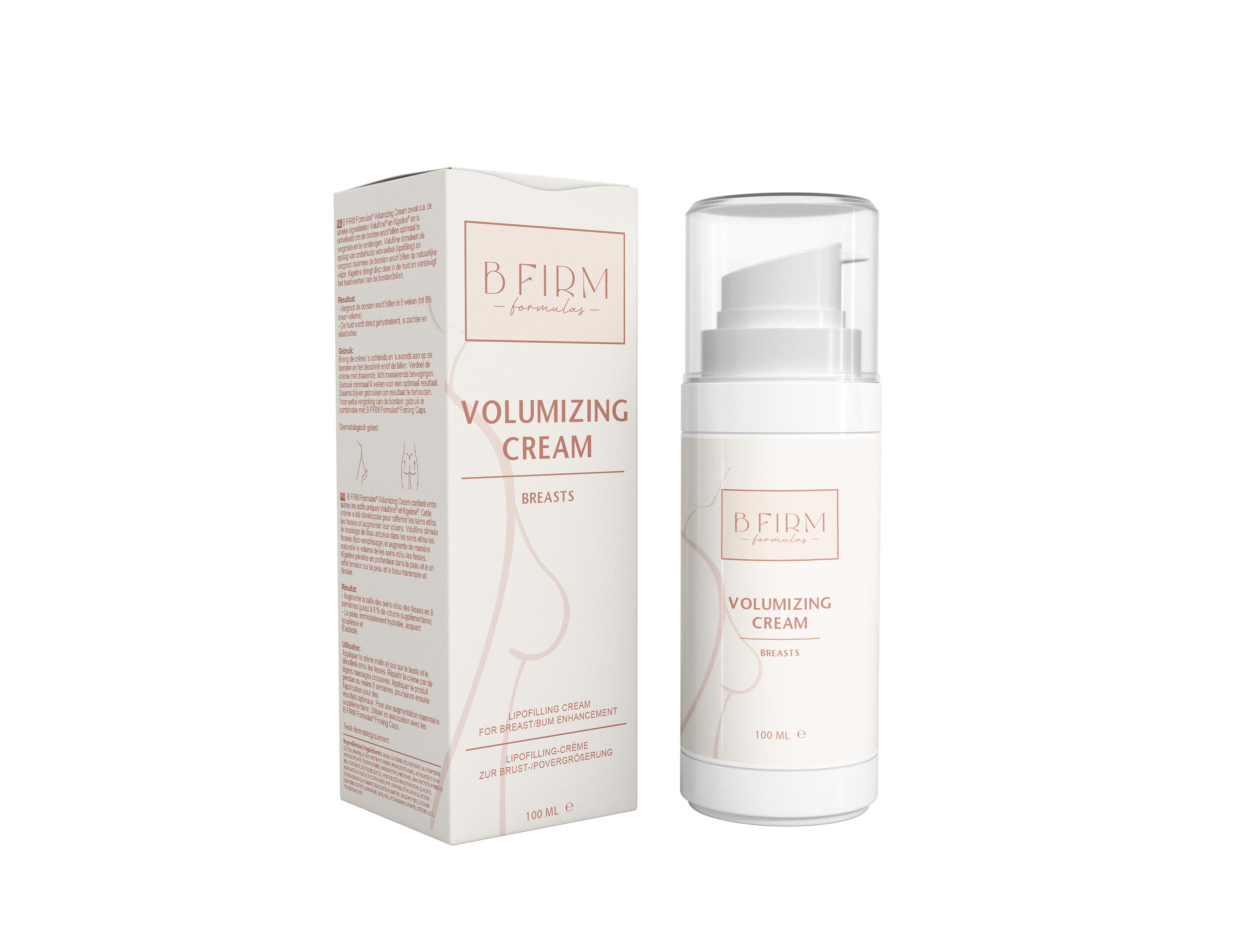 Breast Gro Volumizing Creme in 100ml jar, a body care product designed to enhance breast volume and shape.