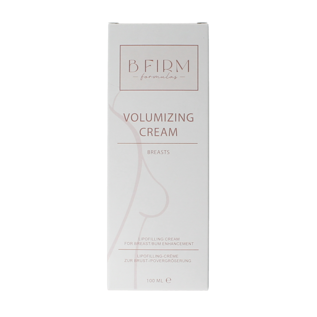 Breast Gro Volumizing Creme 100ml, a body care cream in a white jar with a purple lid, designed for breast enhancement.