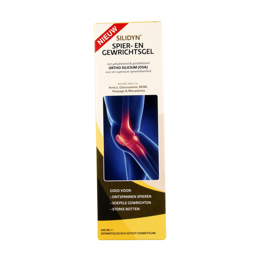 Silidyn spier- en gewrichtsgel in 140ml container, soothing muscle and joint care gel from Silidyn.